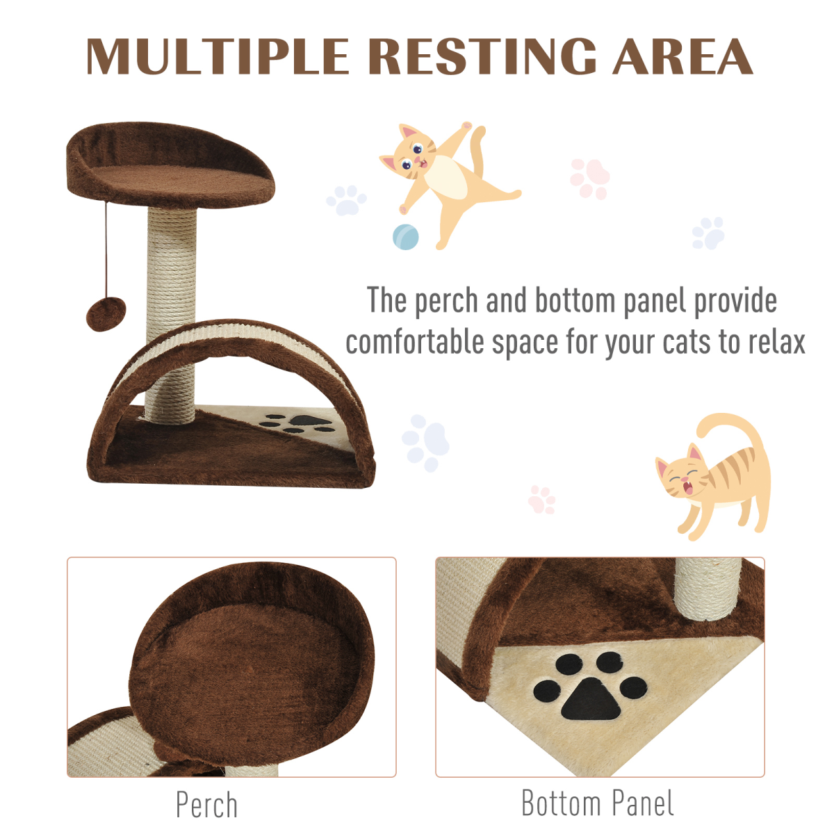 Cat Tree Kitten Scratching Scratcher Cosy Sisal Home Play Rest Activity Exercise