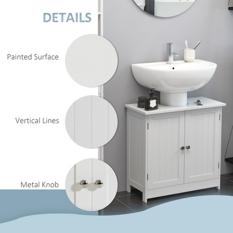 HOMCOM Basin Sink Vanity Cabinet Toilet Bathroom Shelf Door Storage Wooden