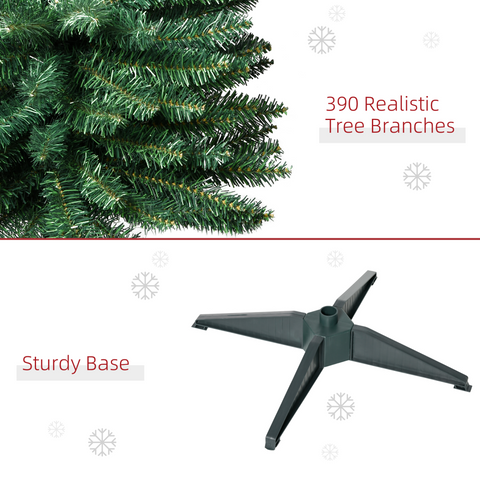1.8m 6ft Artificial Pine Pencil Slim Tall Christmas Tree with 390 Branch Tips