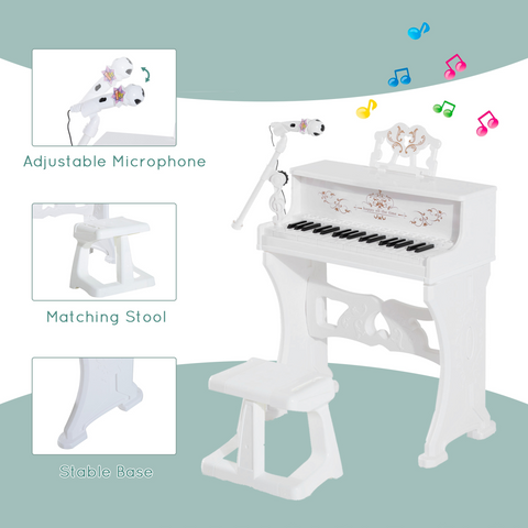37/32 Key Kids Battery Keyboard Mini Grand Piano Stool Microphone Musical Toy