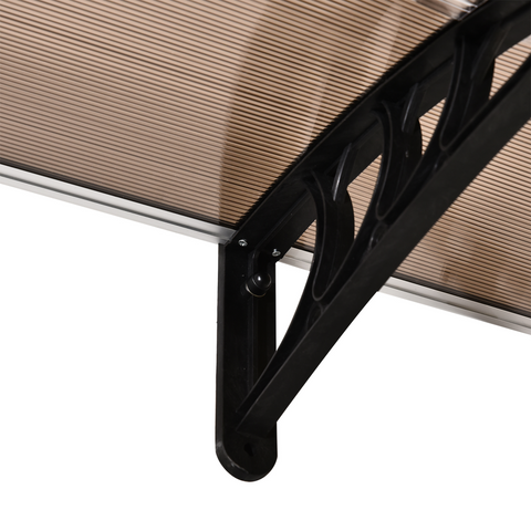Outsunny 80 L x 195 W x 23 H cm Clear Polycarbonate Curved Awning Black