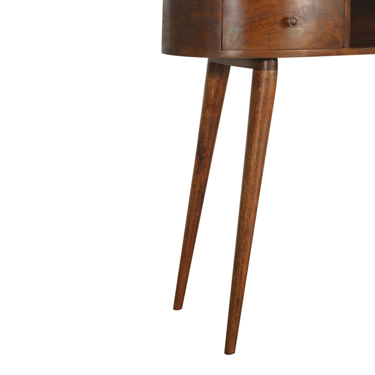 Artisan Furniture Solid Wood Chestnut Wave Writing Desk, 2 Drawers, 1 Shelf, Brown