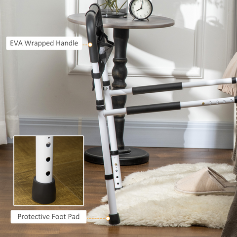 Adjustable Bed Assist Rail Grab Bar for Senior and Disabled White