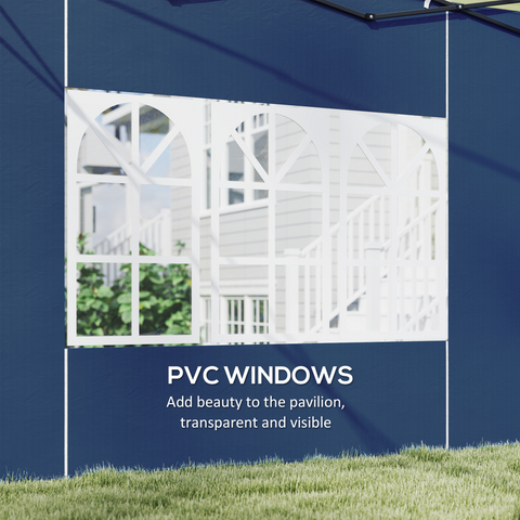 Outsunny Gazebo Side Panels for 3x3(m) or 3x6m Gazebo Canopy, 2 Pack, Blue