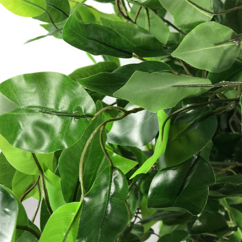 120cm Artificial Ficus Tree / Plant - Large Bushy Shape Silver Metal Planter