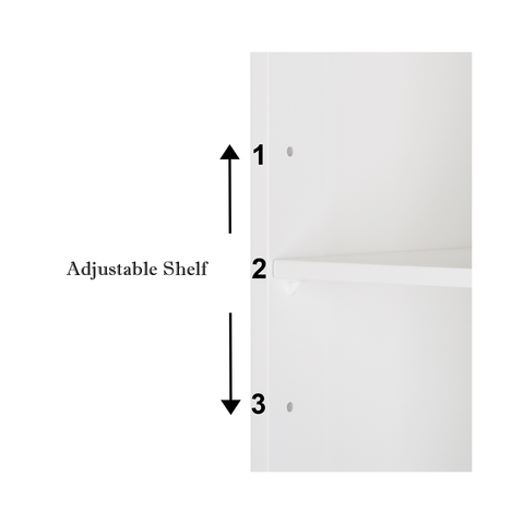 Double Door Mirror Indoor Bathroom Wall Mounted Cabinet Shelf White
