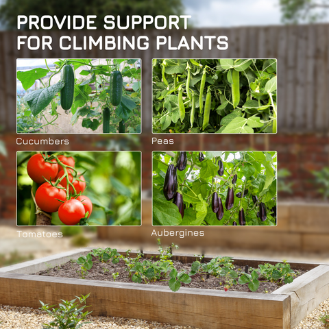 Outsunny A-Frame Trellis Plant Support for Vegetables, Flowers, Fruit