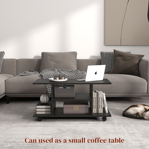 Mobile TV Stand Bookshelves in Black