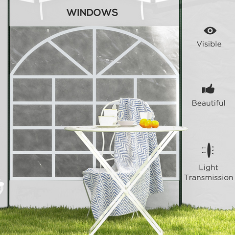 Outsunny 3x3(m) or 3x6m Pop Up Gazebo Side Panels Replacement, 2 Pack, White