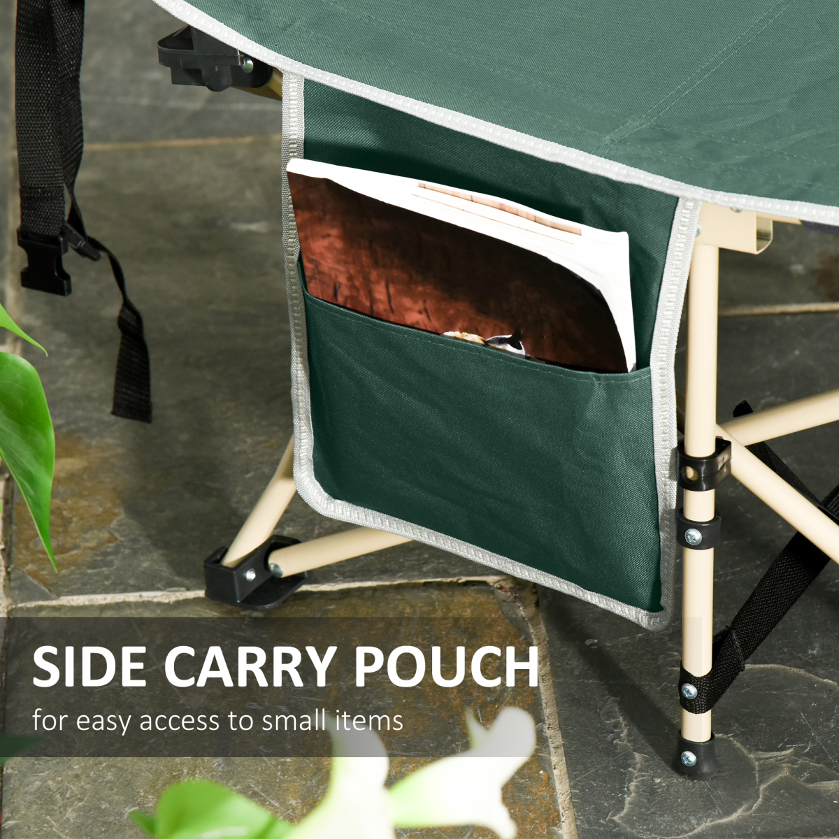 Single Portable Outdoor Military Sleeping Bed Camping Cot Green Outsunny