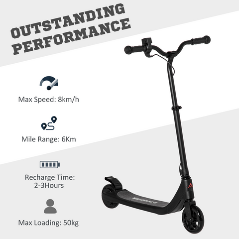 120W Electric Scooter w/ Battery Level Display, Rear Break - Black HOMCOM