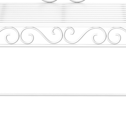 2 Seater Metal Bench Park Seating Outdoor Furniture Chair w/ Backrest White