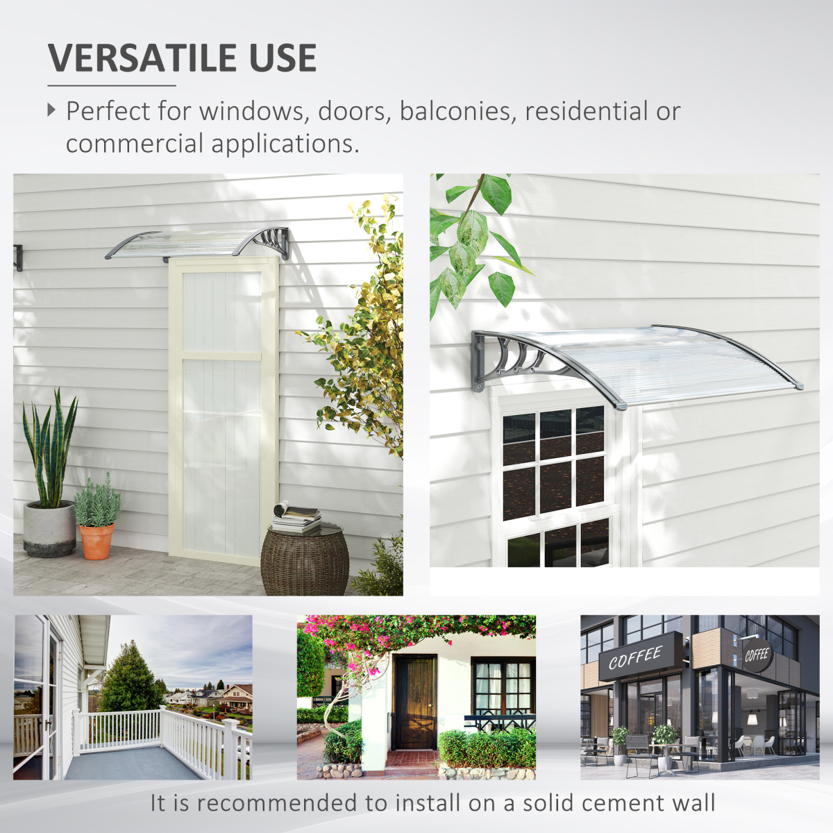 Door Canopy Awning Outdoor Window Rain Clear