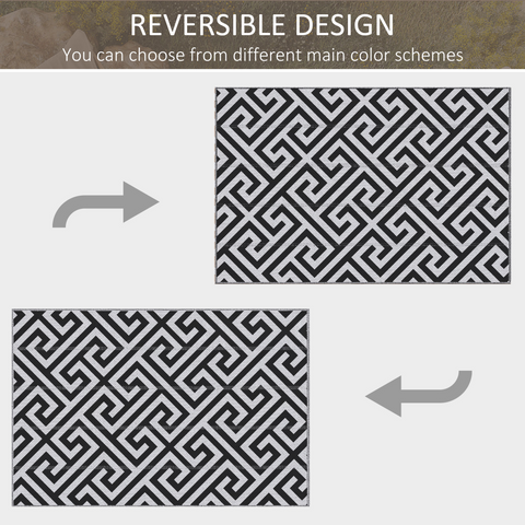 121x182cm Reversible Outdoor Rug Portable Plastic Straw RV  Outsunny