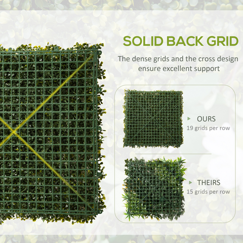 12PCS Artificial Boxwood Wall Panels 20" x 20" Grass Privacy Fence Screen