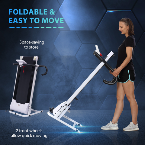 1-10Km/h Folding Treadmill Home Running Fitness Machine Safety Stopper HOMCOM