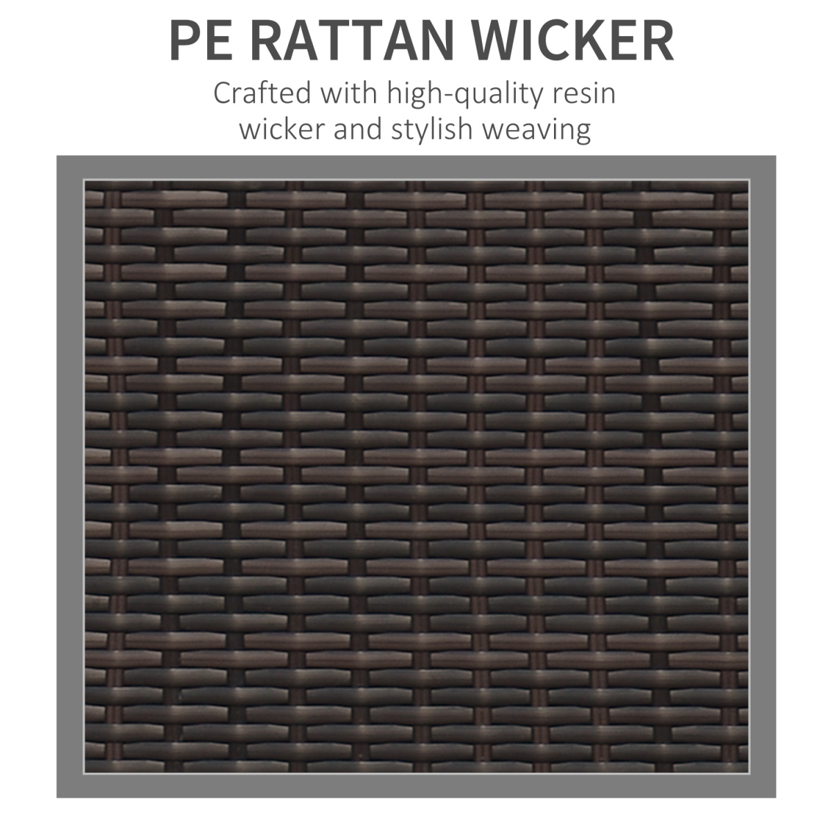 3 Seater Rattan Sofa Brown Wicker Weave Metal Frame Chair Outdoor Furniture