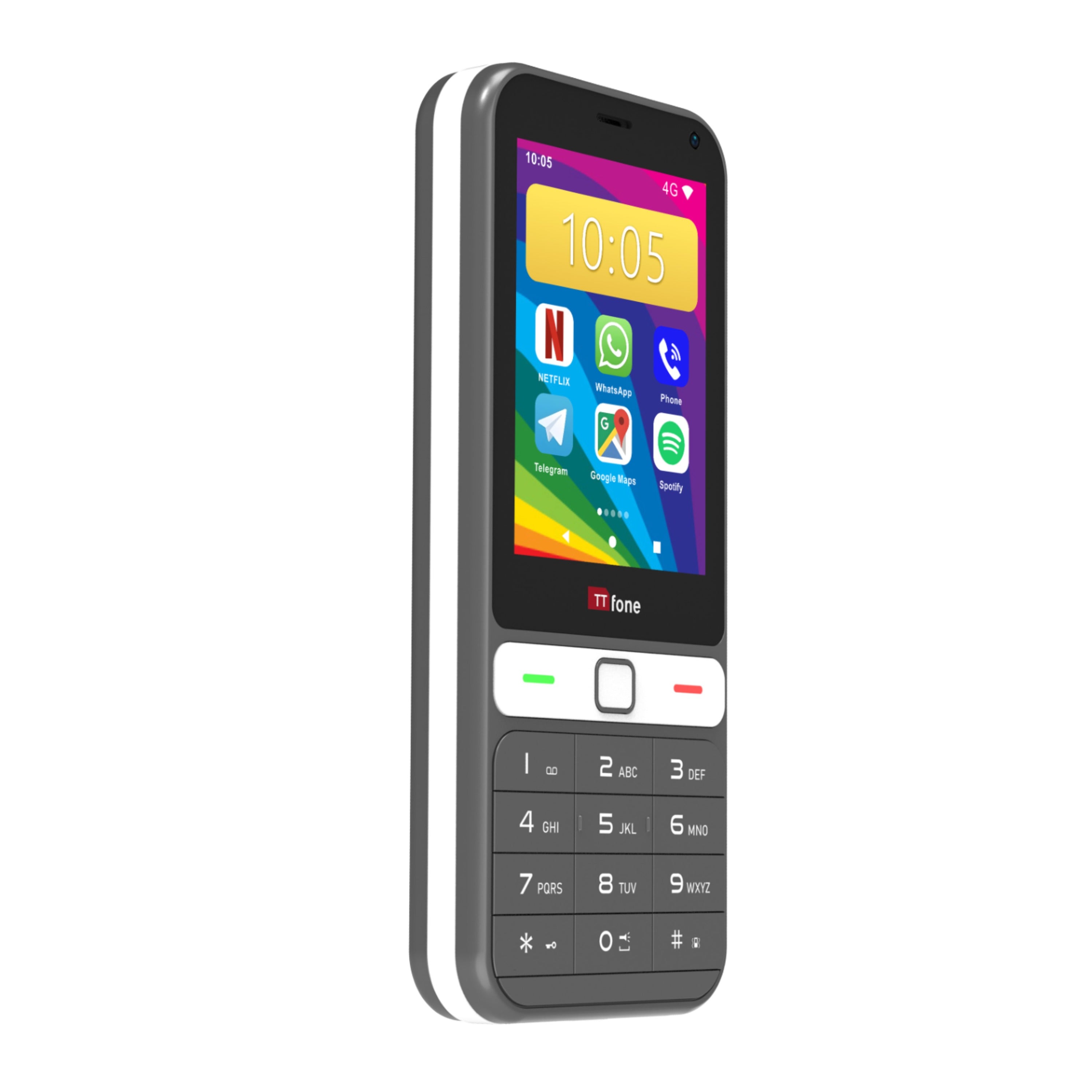 TTfone TT280  Simple 4G Dual SIM Bar Phone with Android, 2.8" Touchscreen, Keypad, 2MP Camera, USB-C - Easy to Use Unlocked Mobile (with USB Cable and Three Sim Card)