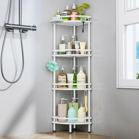 HapiRm Freestanding Shower Caddy Corner - 3 Tier Adjustable Feet Shelves