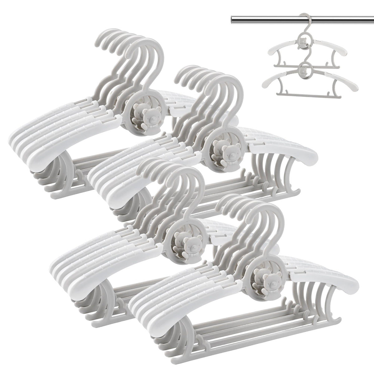 Baby Clothes Hangers 20 Pack, Plastic KidsHangers Space Saving for Closet