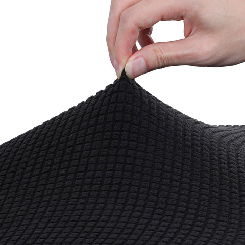 Exircy Office Chair Seat Cover, Stretchable Removable Washable Desk Chair Cover Black Elastic Chairs Seat Slipcovers with Tie Straps 17.7"-21.7"