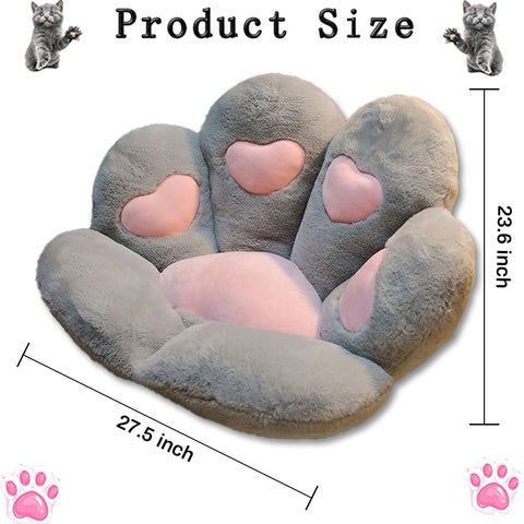 Firecos Cat Paw Cushion, Plush Paw-Shaped Seat Cushion for Armchair, Soft Warm Plush, 70x60cm (Grey)