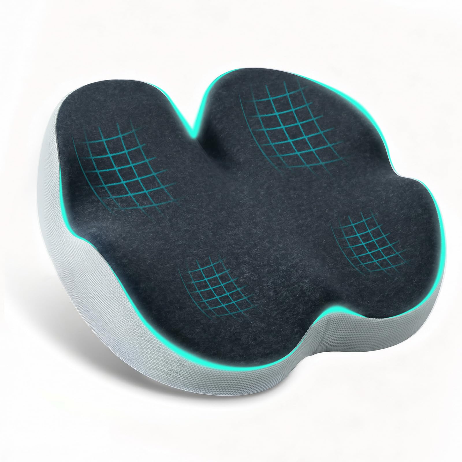 zxevg Coccyx Cushion Memory Foam Black Non-Slip