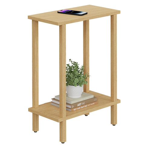 TUTOTAK Small Side Table, Narrow End Table, Skinny Sofa Table, Slim Nightstand, Living Room, Bed Room, Natural TB01BN062EU