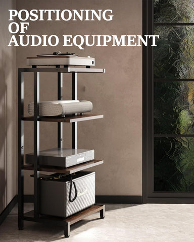 Hocomay HiFi Stand With Storage Shelf - 4-Tier - 28D x 42W x 81H cm