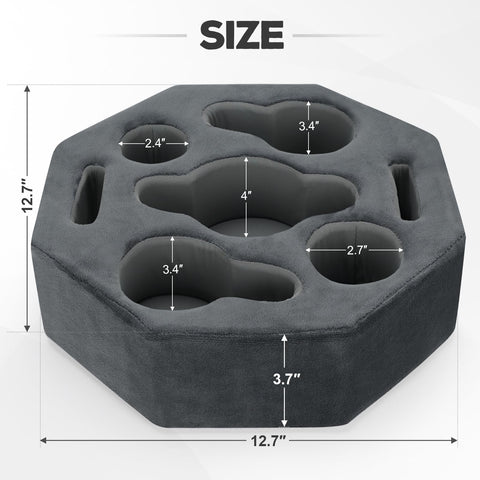 Couch Cup Holder Pillow,Couch Drink Holder,Octagon Couch Caddy for Coffee Cup,Phone,Remote,Couch Cup Holder Tray for Bed,Car,Sofa,Table (Grey)