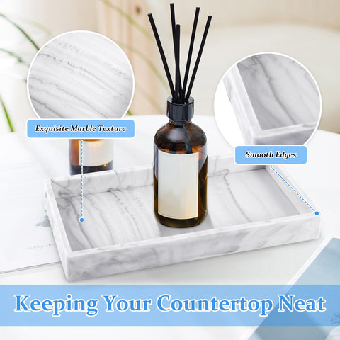 2 Pieces Bathroom Vanity Tray, Trays for Cosmetics