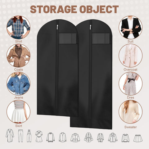 AMFUN 6 PCS Dress Bag,Full Length Travel Suit Bag with Zipper, Dust-proof Clothes Covers Protector Bags,Gown Garment Bag for Long Dresses, 100×60 cm