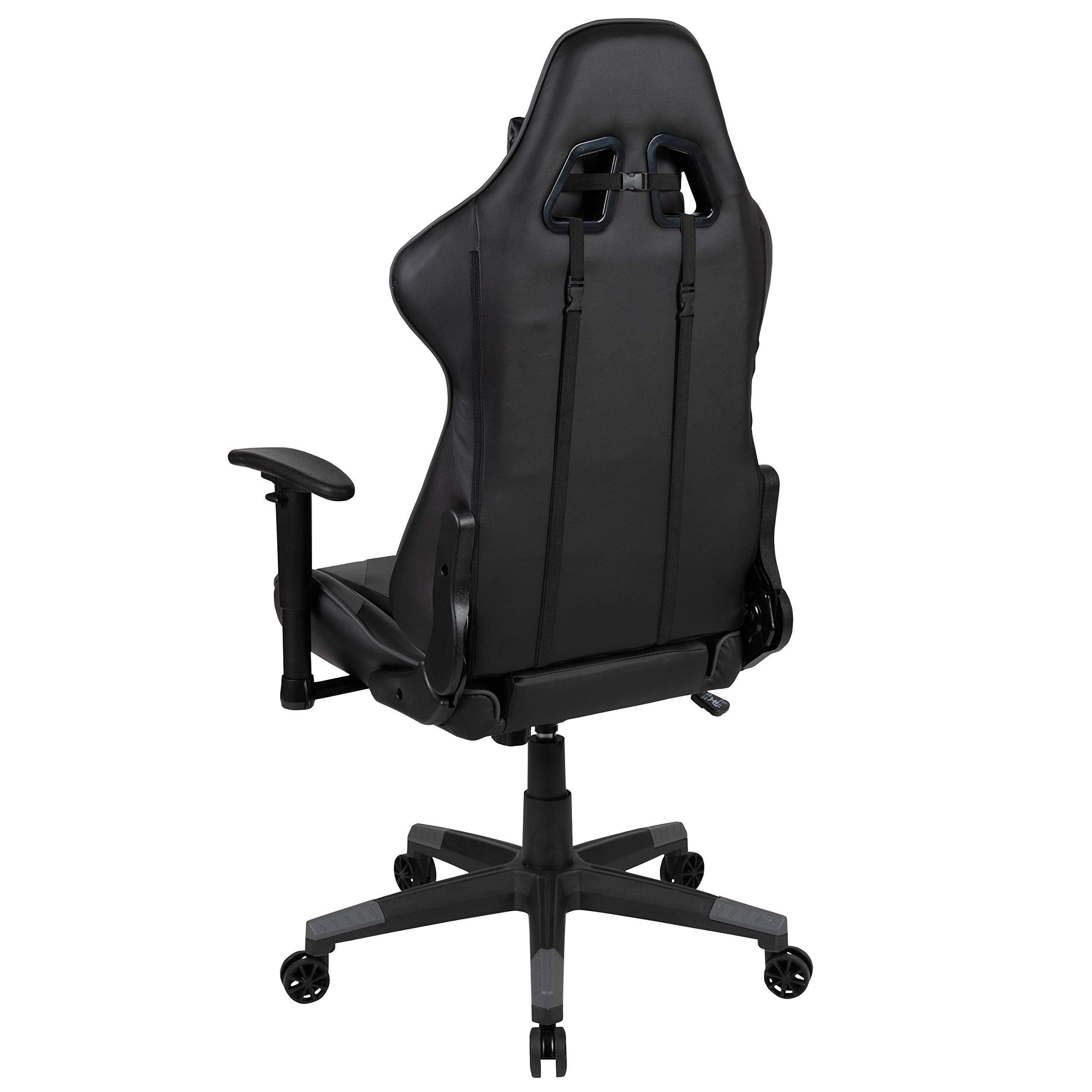 Flash Furniture X20 Gaming Chair Racing Office Ergonomic Computer PC Adjustable Swivel Chair with Fully Reclining Back in Gray LeatherSoft