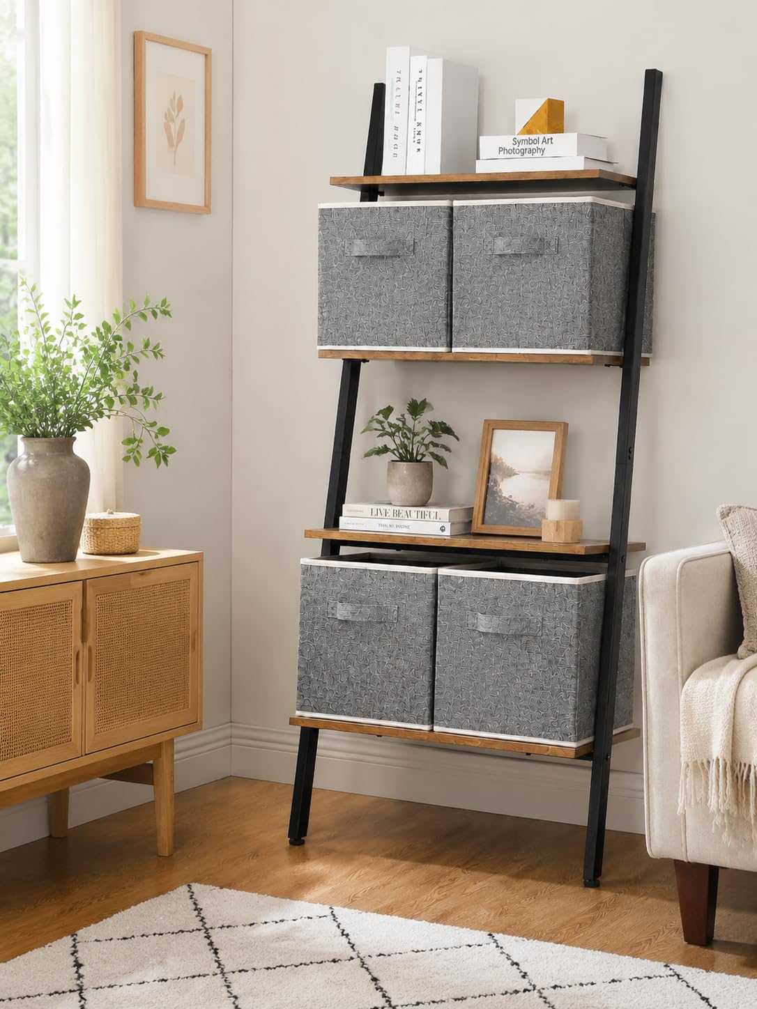 Storage Boxes Clothing Storage Basket for Wardrobe 33Lx 38Wx 33H cm 4XGrey