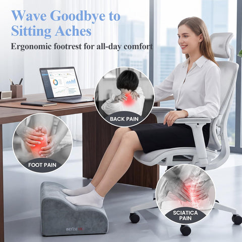 Foot Rest for Under Desk at Work, Multifunctional 3-Tier Foot Stool with Washable Cover, Ergonomic Foot Rest for Office Chair, Gaming Chair & Sofa