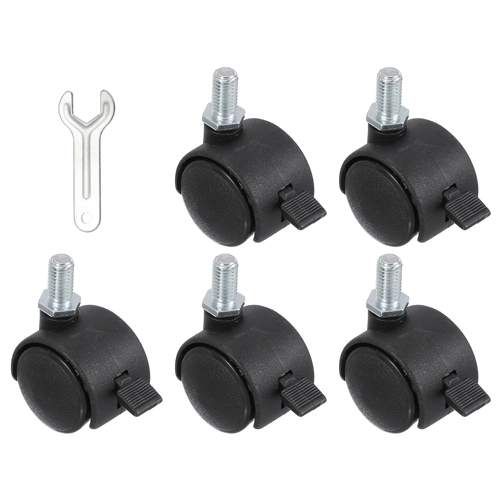 PATIKIL Office Chair Wheels Replacement 1", 5 Pcs Nylon Heavy Duty Office Furniture Casters Wheels with Wrench Universal Wheel for Hardwood Floor