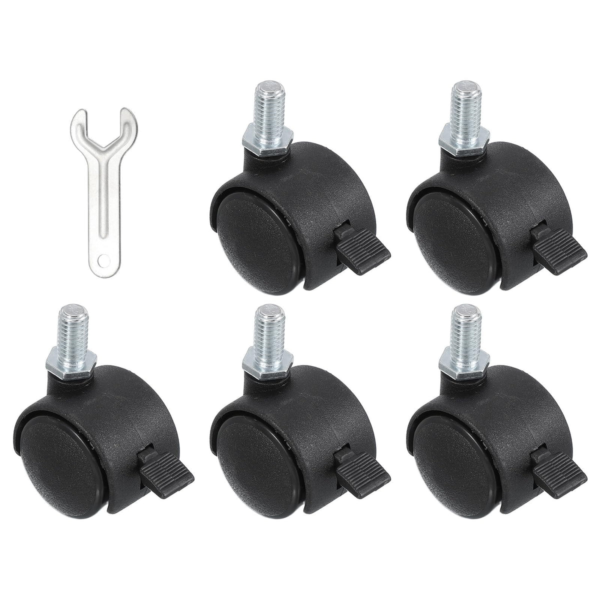 PATIKIL Office Chair Wheels Replacement 1", 5 Pcs Nylon Heavy Duty Office Furniture Casters Wheels with Wrench Universal Wheel for Hardwood Floor