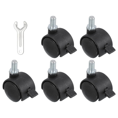 PATIKIL Office Chair Wheels Replacement 1", 5 Pcs Nylon Heavy Duty Office Furniture Casters Wheels with Wrench Universal Wheel for Hardwood Floor