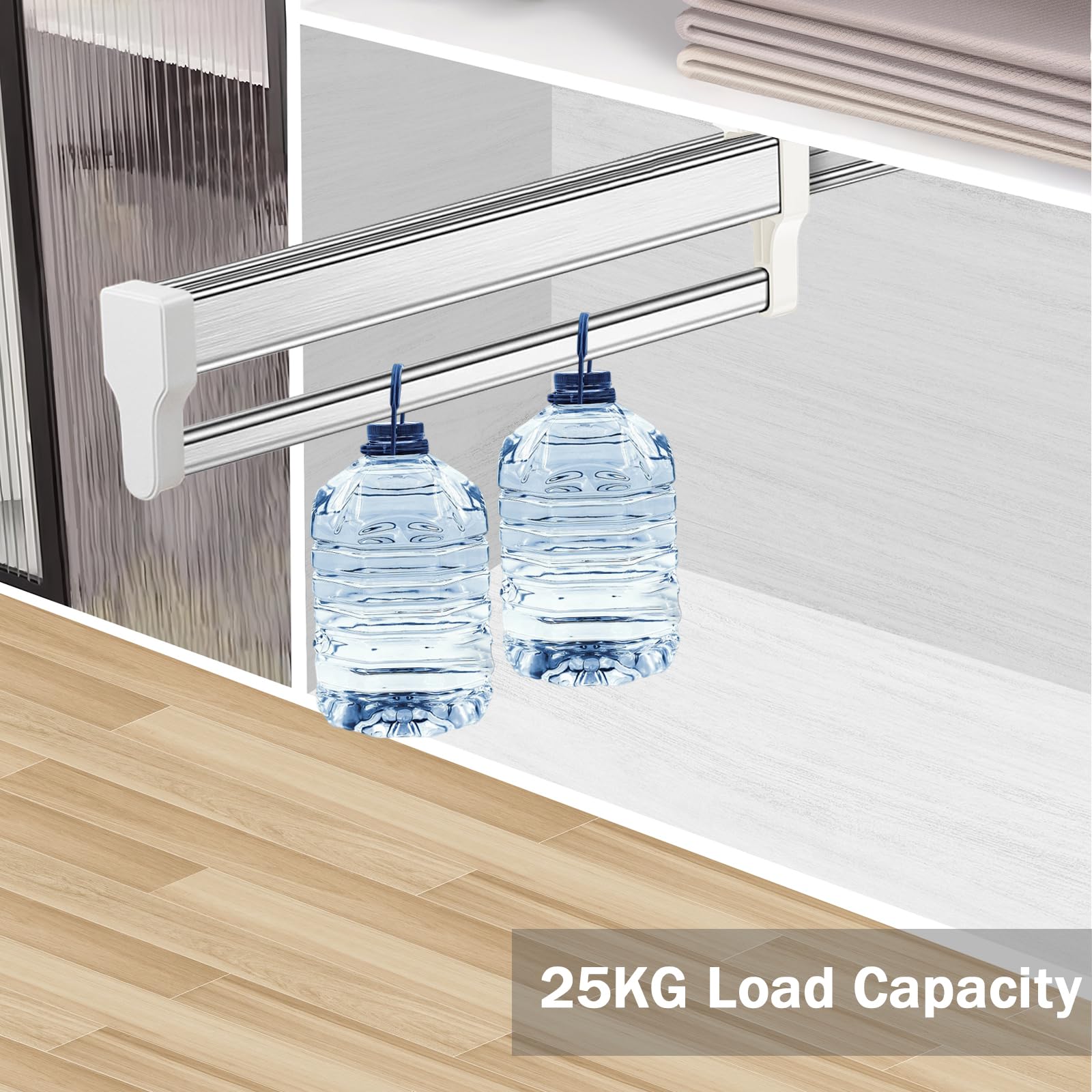 MAFAGE Pull Out Clothes Rail, Adjustable Wardrobe Rail Hanger Rack 497mm