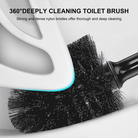 SetSail Toilet Brush and Plunger Set, Semi-Hidden Toilet Plungers, Black