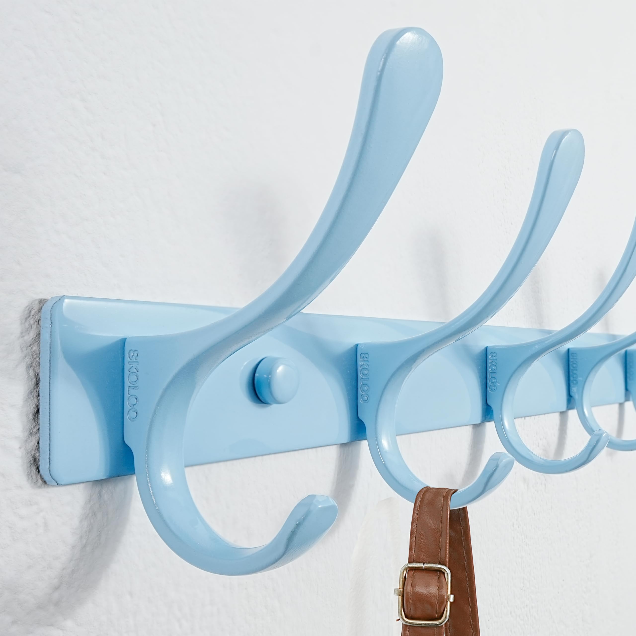 SKOLOO Coat Rack Wall Mounted - 10 Hooks, Pack of 2, Heavy Duty, Stainless Steel, Metal Wall Coat Hanger, Sturdy Wall Hooks for Hanging Coat, Jacket