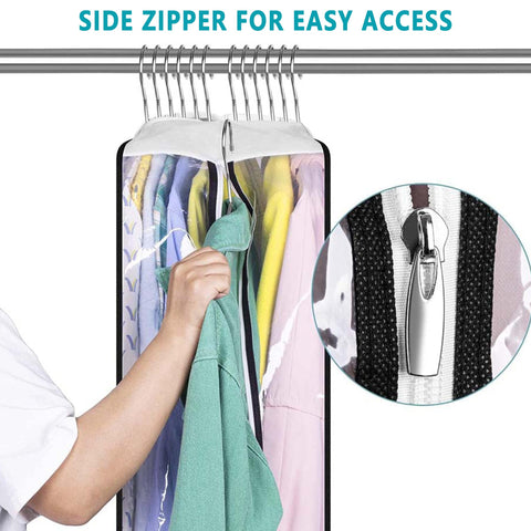 Garment Bags for Clothes 4 Pack: 60" Clear Long Dress and Suit Covers