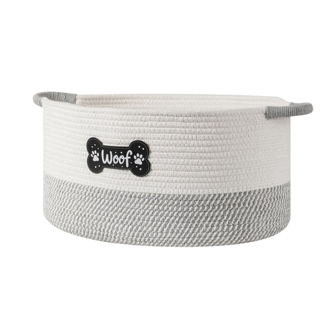 Tidelit Dog Toy Basket, Dog Toy Box Organizer Baskets, Woven Cotton Rope Pet Puppy Dogs Toy Bin With Handle