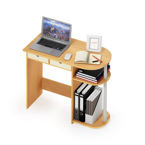 Furinno Go Green Home Laptop Notebook Computer Desk, Study Desk, Writing Desk, Beech/Ivory/White