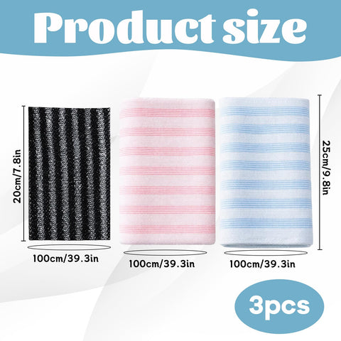 GxouQcn Exfoliating Towel, 3 Pack Body Exfoliation Towels for Gentle Skin Care, Deep Cleansing Shower Washcloths for Gym and Travel Use