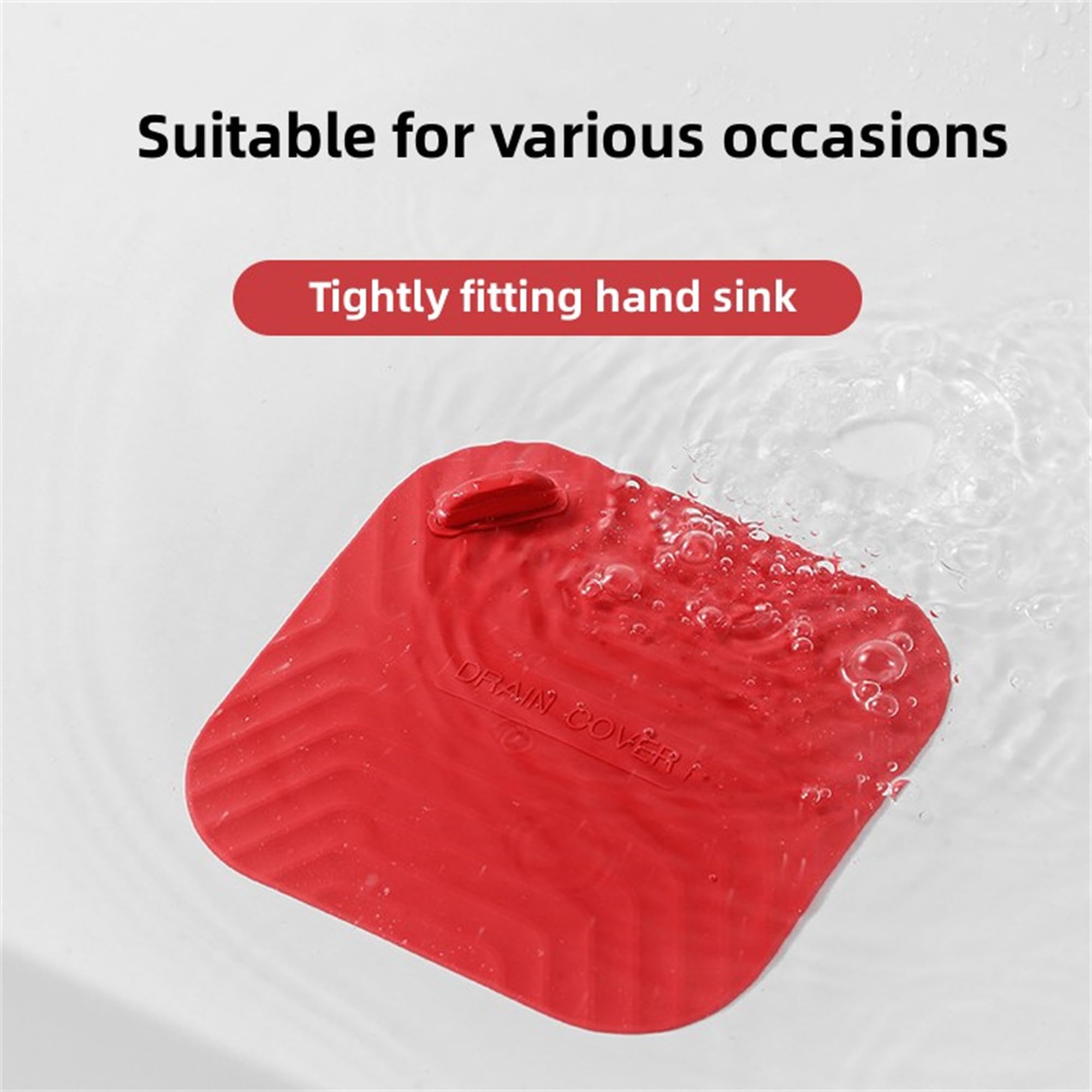 MAOYONG Shower Drain Cover Tub Stopper - Square Silicone Floor Drain Cover for Bathroom, Bathtub Stopper Drain Plug Cover