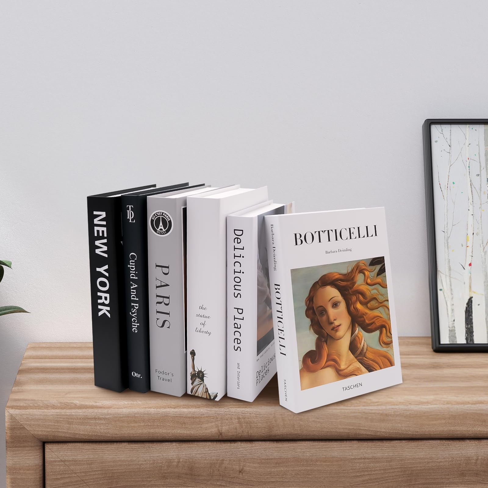 6 PCS Decorative Fake Books Set, Fashion Hardcover Display Books Foldable Faux Books for Home Decor for Coffee Table Bookshelf Office and Living Room