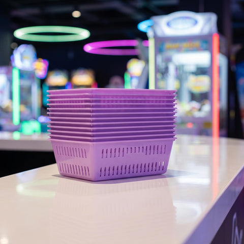 Cabilock 10 Pack Arcade Coin Baskets, 6.3 Inch Purple Plastic Token Trays for Game Centres, Prize Counters and Amusement Arcades