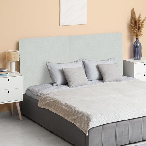 sourcing map Bed Headboard Slipcover, 180cm Jacquard Fabric Stretch Protector Covers, Dustproof Cover for 1.8m Headboard Bedroom Decor, Light Gray