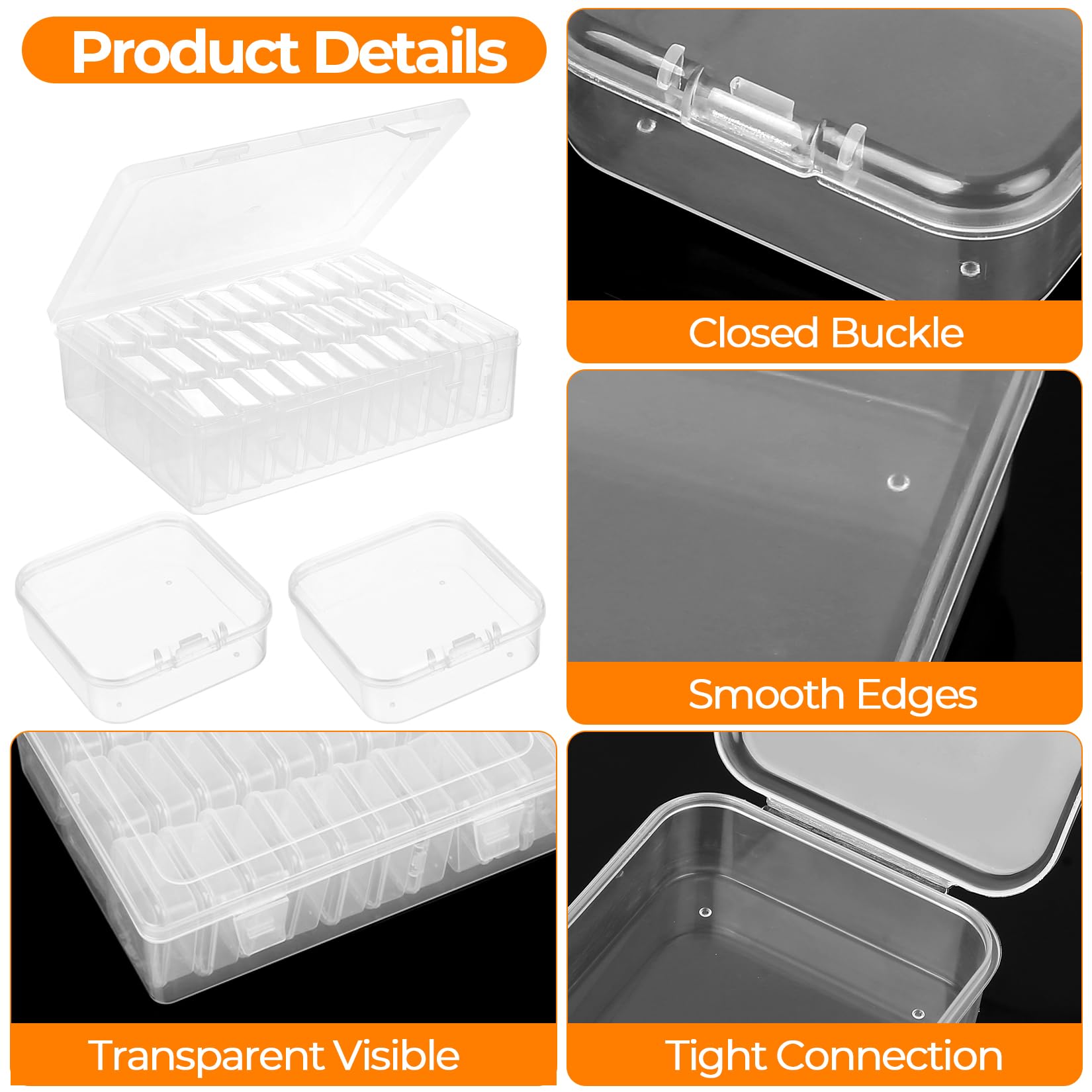 SHUTIANYA Plastic Bead Storage Box Organiser, Craft Storage Box with 30 Small Boxes